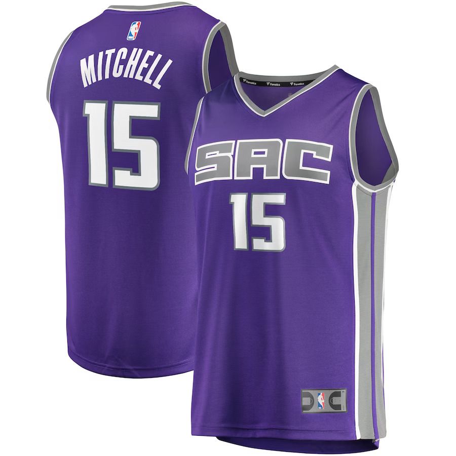 Men Sacramento Kings #15 Davion Mitchell Fanatics Branded Purple Fast Break Player NBA Jersey->sacramento kings->NBA Jersey